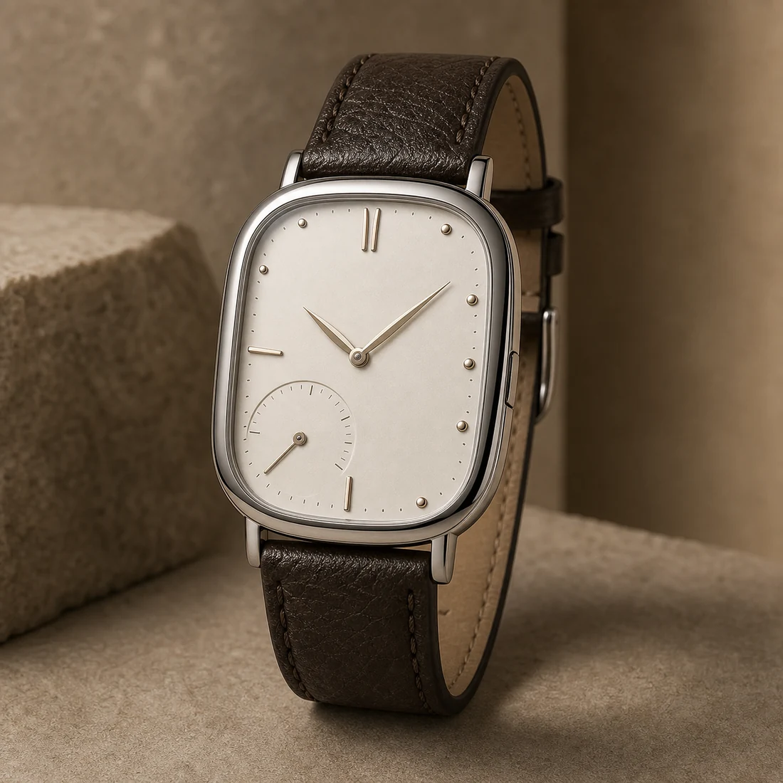 Classic Dress 38 original champagne dial leather strap custom watch